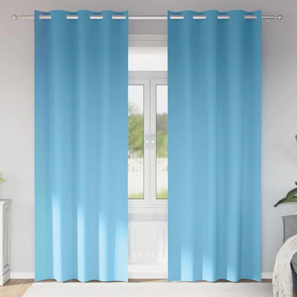 Függönyök függönyökkel 2 pcs Világos kék 245x140cm Poliészter