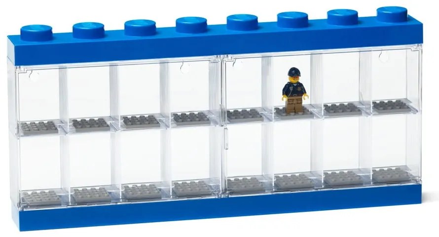 Kék, kisméretű tárolószekrény 16 db minifigurához - LEGO®