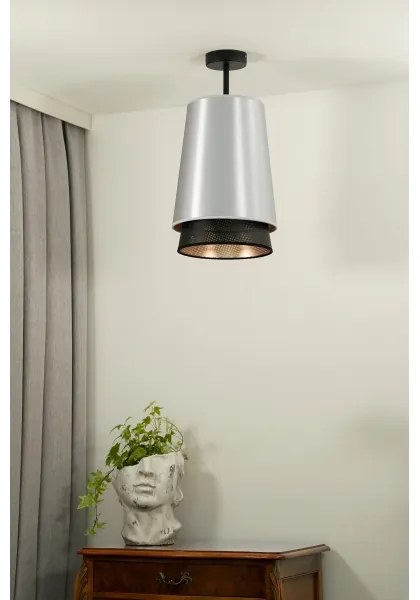 Duolla - Felületre szerelhető csillár BELL SHINY 1xE27/15W/230V átm. 25 cm ezüst/fekete
