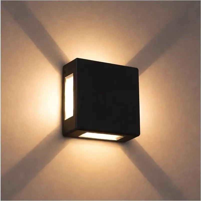 Brilagi - LED kültéri fali lámpatest QUADRAY LED/6W/230V fekete IP54