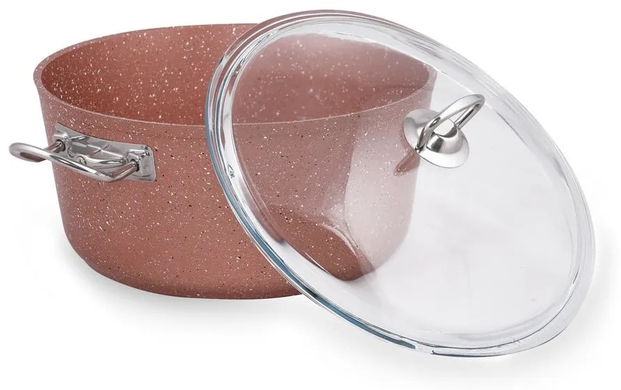 Classic rózsaszín alumínium edény fedővel, ø 26 cm - Güral Porselen