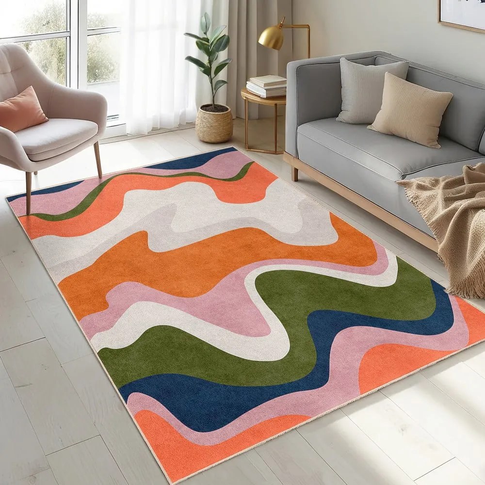 Narancssárga mosható szőnyeg 120x180 cm Squiggly Orange – Mila Home
