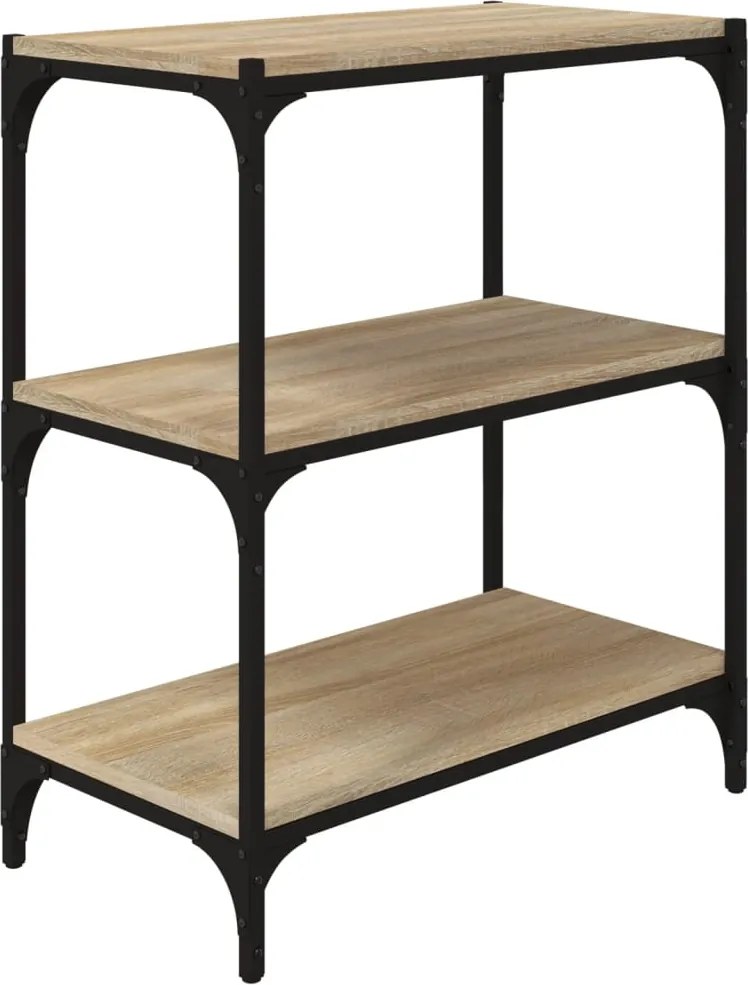vidaXL sonoma tölgy szerelt fa és acél könyvszekrény 60 x 33 x 70,5 cm