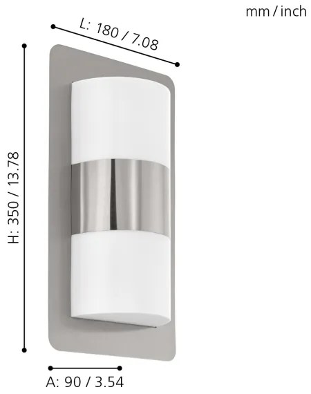 Eglo 98085 - Kültéri lámpa CISTIERNA 2xE27/10W/230V IP44 matt króm