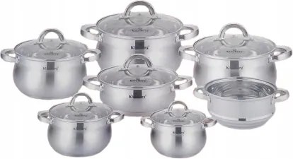 13 db-os acél indukciós gáz főzőedény szett