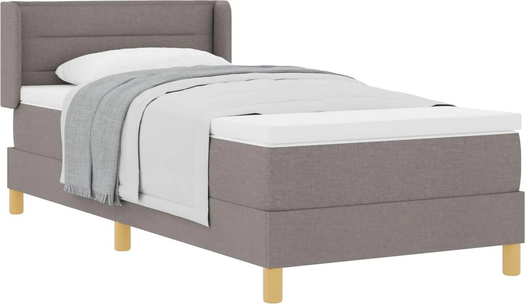 vidaXL Rugós Ágy matracmal fejtámlával Tópszínű 80 x 200 cm szövet