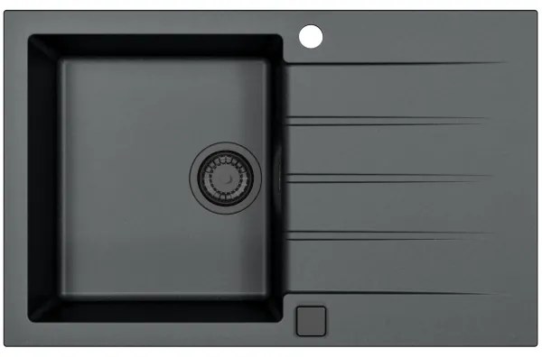 ALVEUS SETA23231 - Konyhai mosogató CADIT + MINTAS mosogatócsaptelep 34 cm gránit/fekete