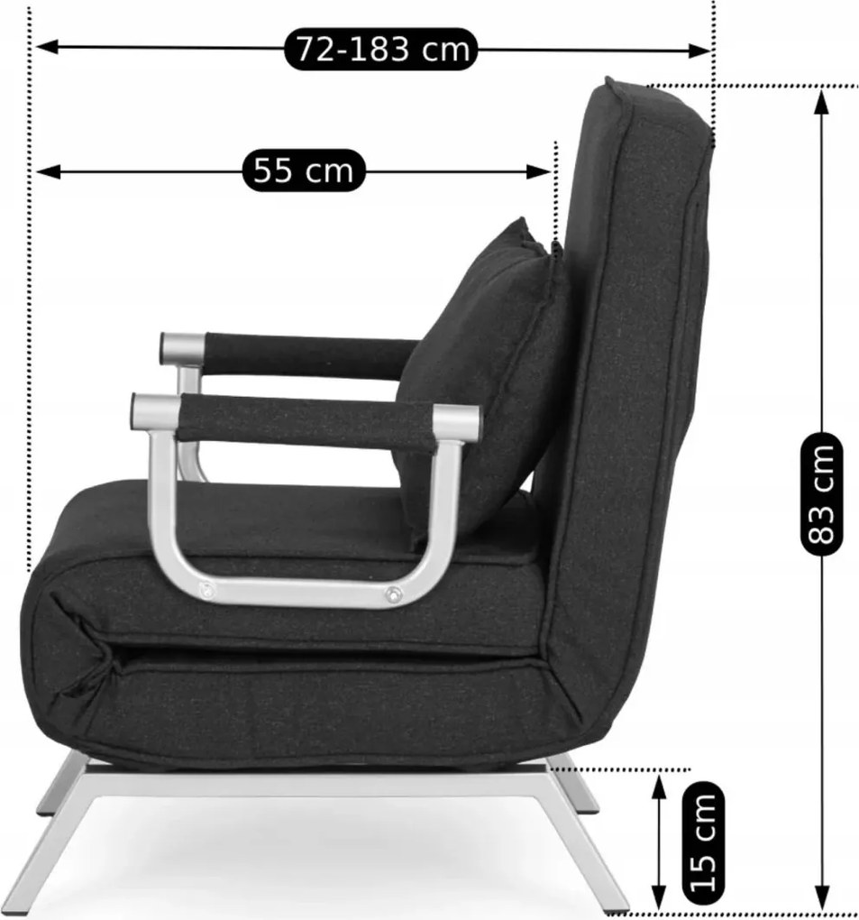 Dönthető fotel fekete, BART