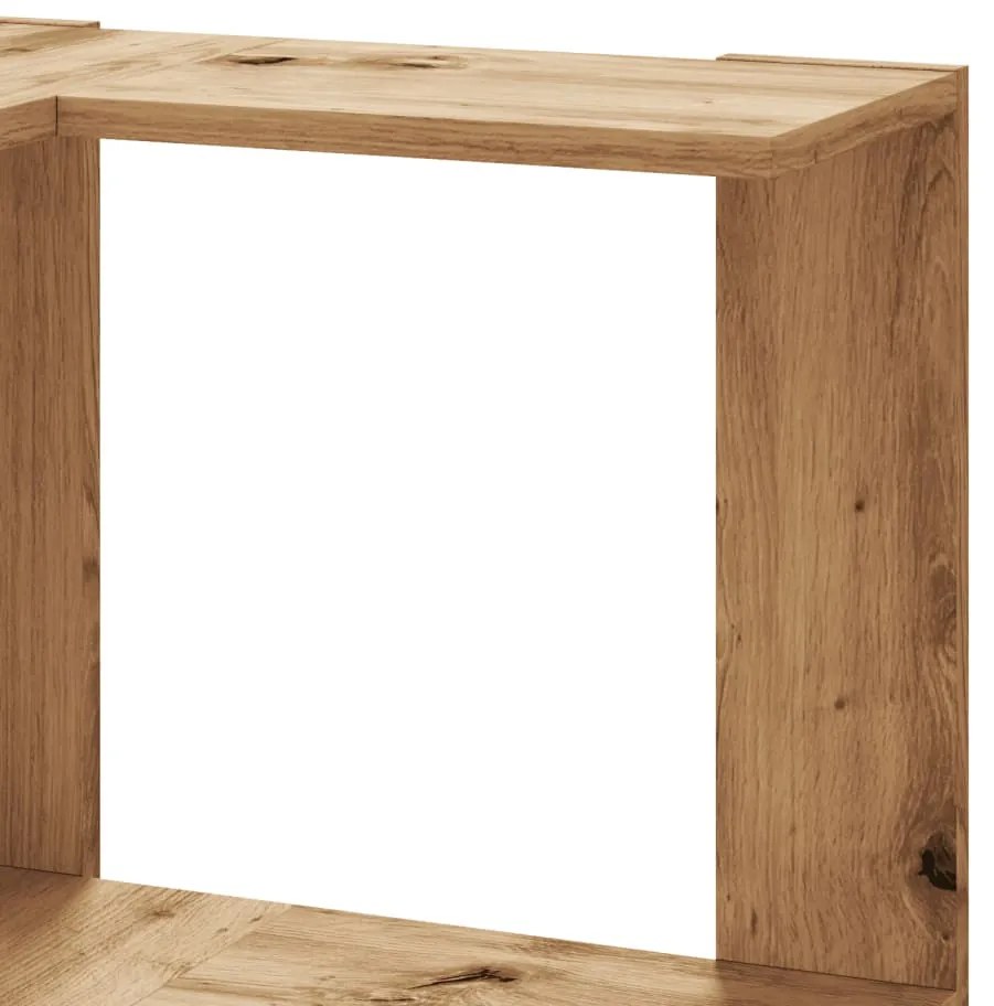 5 szintes szerelt fa sarok könyvespolc 50 x 50 x 179cm