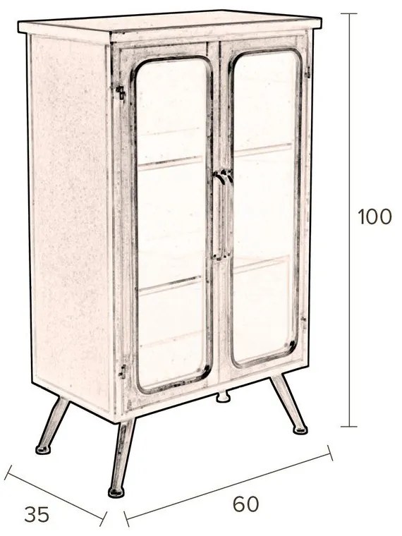 Fekete fém tálalószekrény 60x100x35 cm Denza – Dutchbone