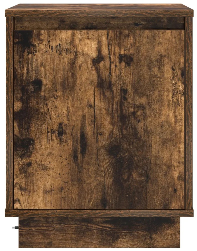 Éjjeli szekrény LED világítással 2 db Füstölt tölgy 39x34,5x50 cm