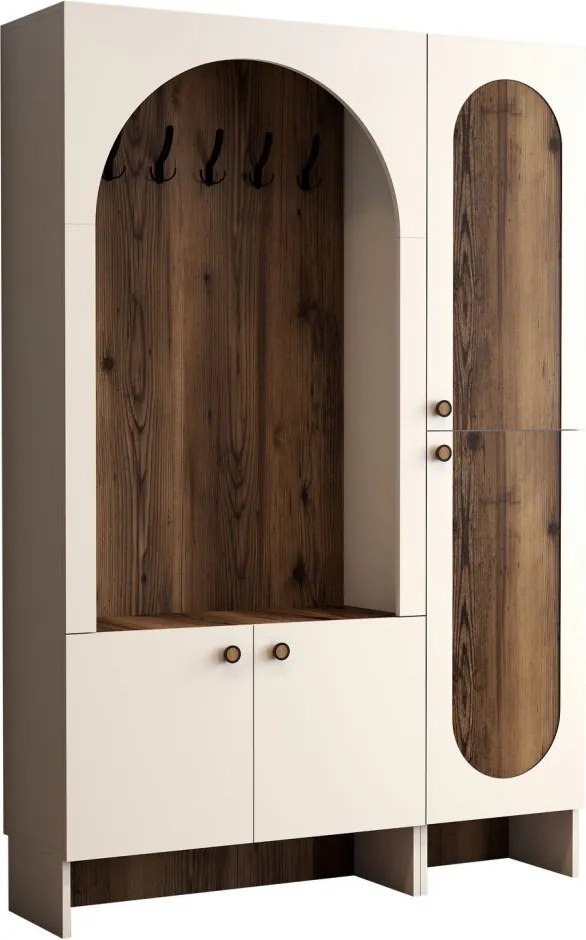 Palermo előszobafal, krém-dió, 135 cm – TR845HCT4241
