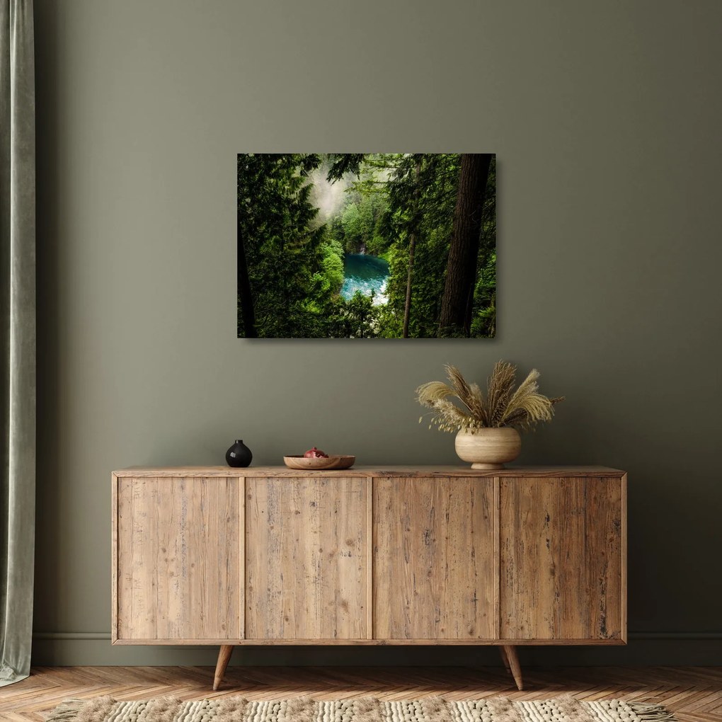 Kép - kilátás a fák között (üvegen) (70x50 cm)
