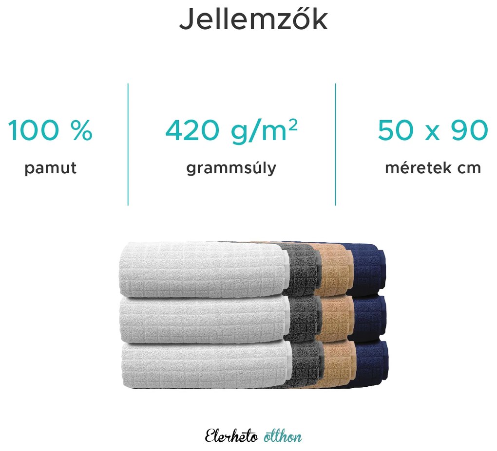 Törölköző JERRY 50 x 90 cm sötétkék, 100% pamut