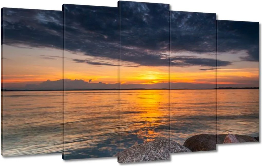 Vászonkép 100x60 Sziklák Tenger Nap