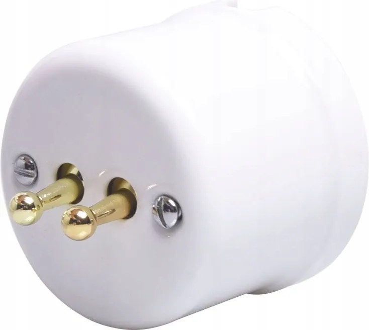 Retro Loft Kerámia Falra Szerelhető Kétsávos Kapcsoló