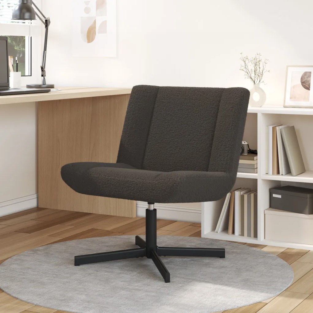 Forgószék Sötétszürke 63 x 75 x 76 cm Báránybőr