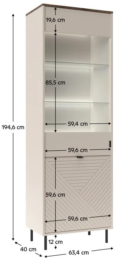 Vitrin Explicaba 2 (kasmír + tölgy castello) . 1116333