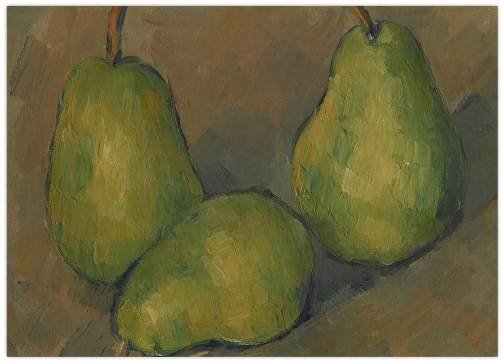 Üveg kép - Paul Cézanne, Three Pears, reprodukciók (70x50 cm)