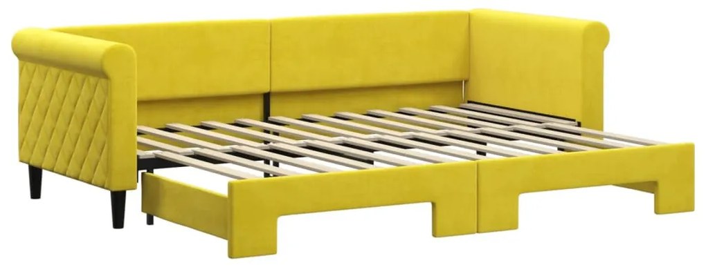 sárga kihúzható szövet heverő 80 x 200 cm