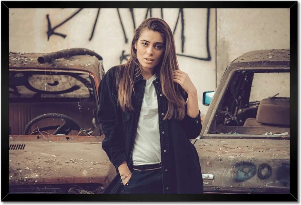 Poszterek keretben 60x40 Matuka Régi autók Csaj