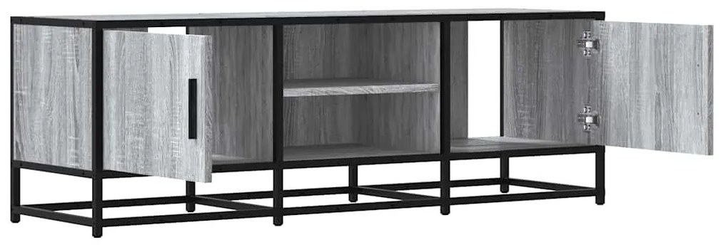 szürke sonoma színű szerelt fa és fém TV-szekrény 120x35x41 cm
