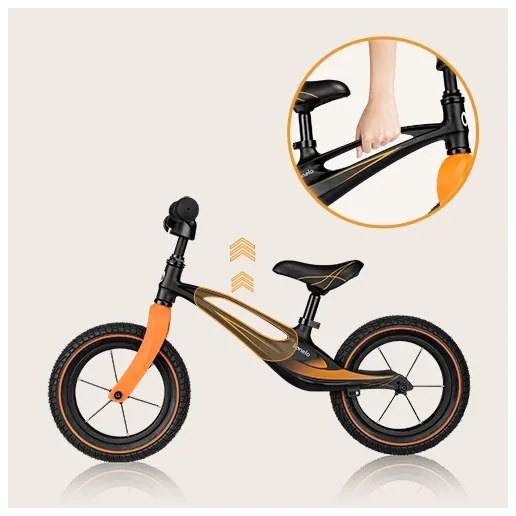 Lionelo - BART AIR futóbicikli, fekete/narancssárga