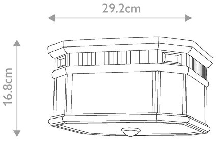 Feiss FE-COTSLN-F-BK-Kültéri mennyezeti lámpa COTSWOLD LANE 2xE27/60W/230V IP44