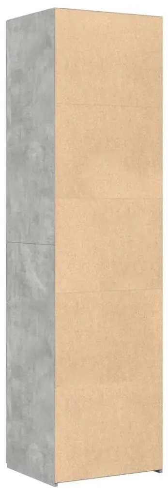 betonszürke szerelt fa magasszekrény 50x42,5x185 cm