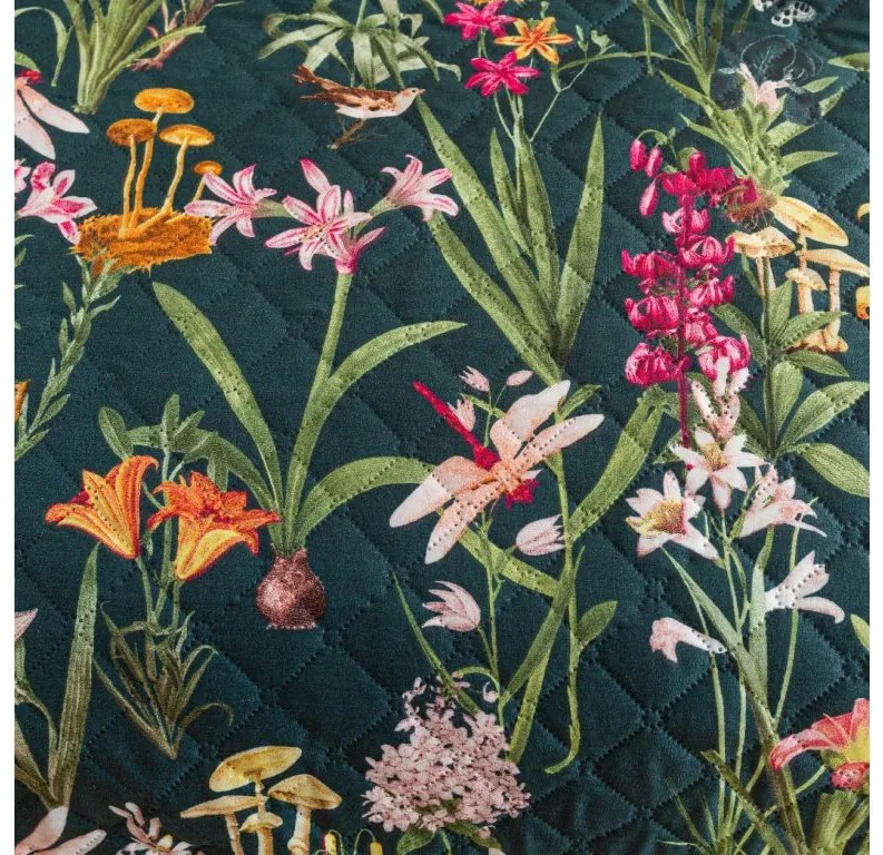 Ágytakaró MYSTIC GARDEN sötétzöld Méret: 170 x 210 cm