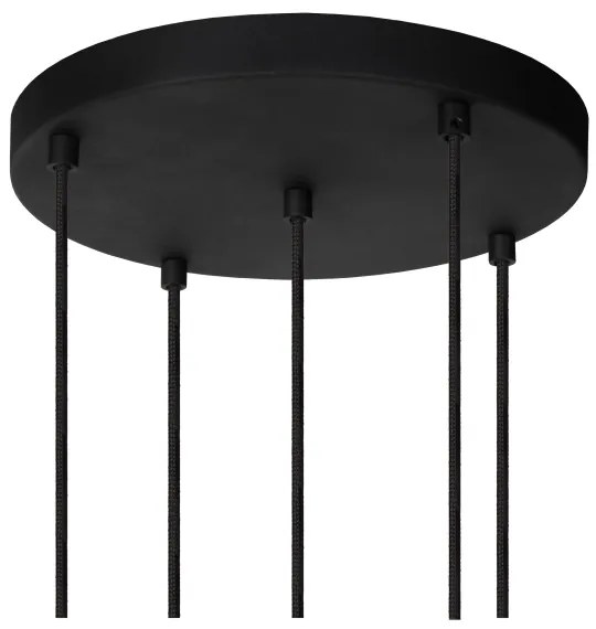 Lucide 45402/15/30 - Csillár zsinóron MARIUS 5xE27/40W/230V fekete