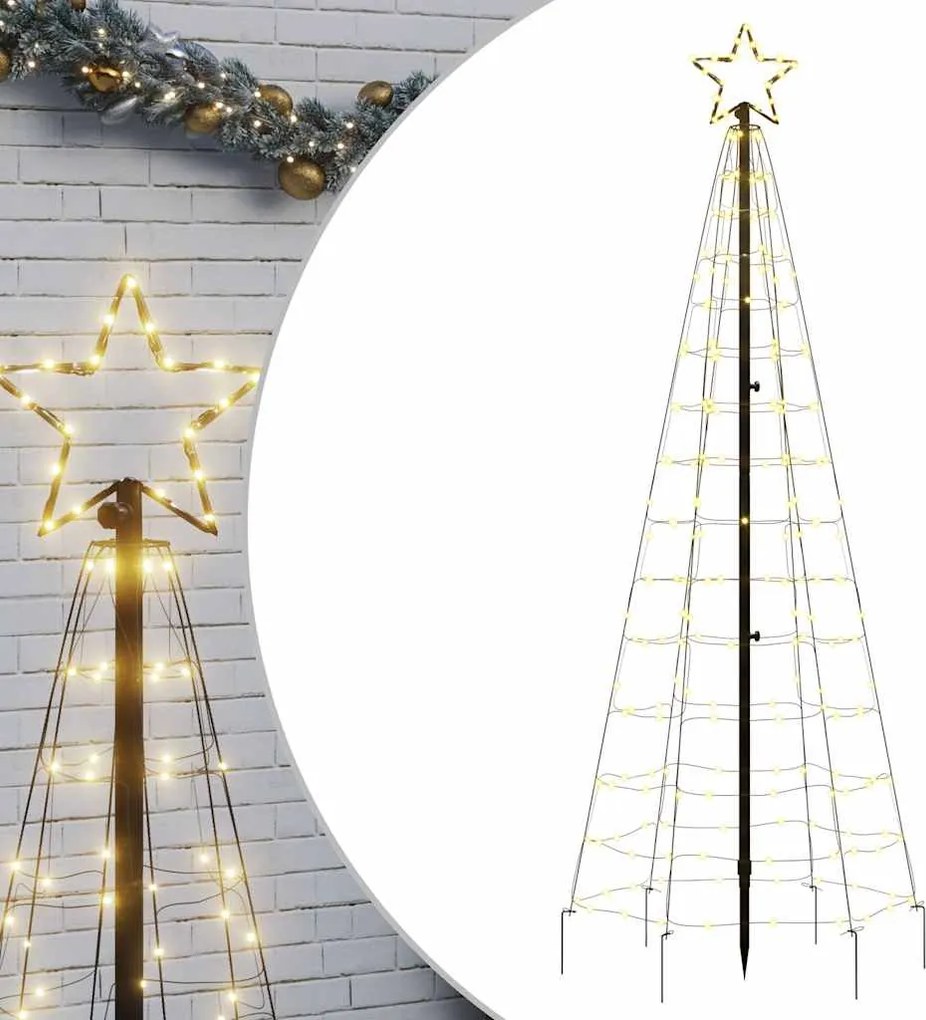 vidaXL meleg fehér LED karácsonyfa tüskékkel 220 LED 180 cm