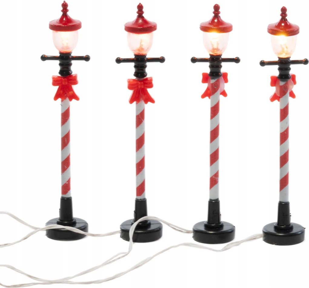 LED-es karácsonyi lámpás, műanyag, 10 cm magas, 2 cm átmérőjű