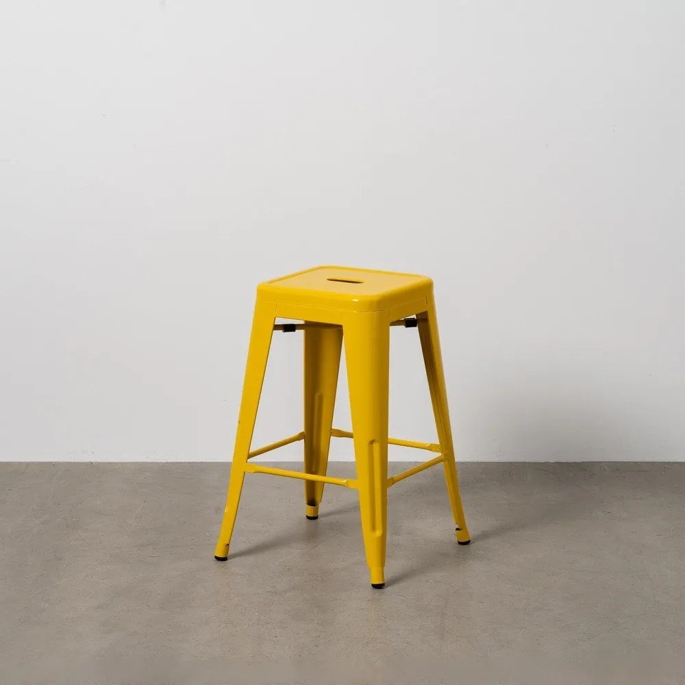 Sárga fém bárszék szett 2 db-os (ülésmagasság 61 cm) – Ixia