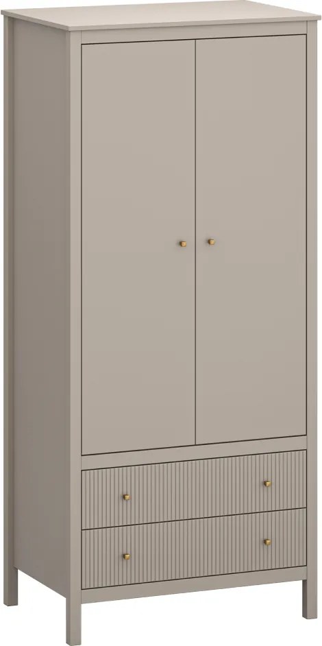 Szekrény, szürkésbarna Taupe/craft arany tölgy, KLIO 2D2S