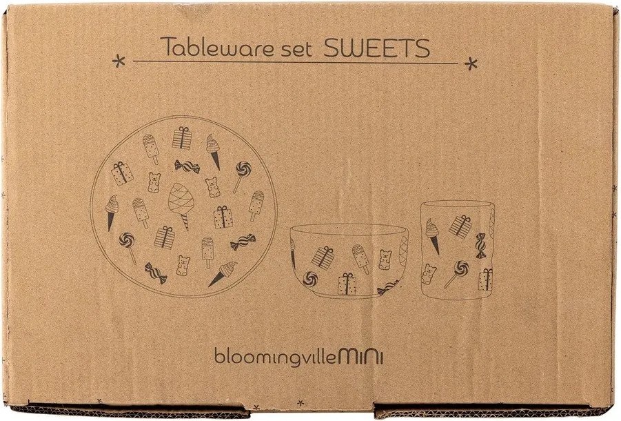 Kőedény gyerek étkészlet 3 db-os Sweets – Bloomingville Mini