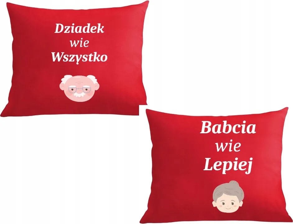 Két párna párnahuzat Ajándék Nagypapa mindent tud Nagymama jobban tudja