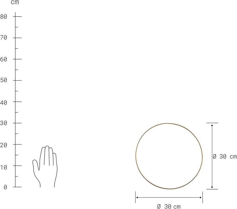 LUNA dekor gyűrű, arany, Ø 30 cm