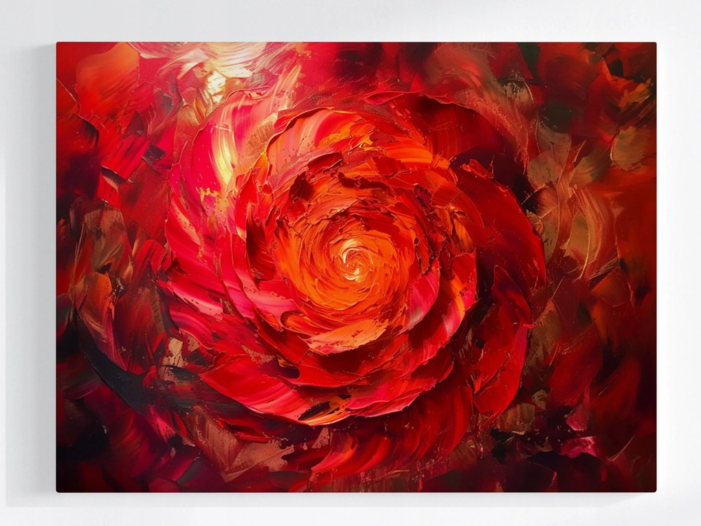 Vászonkép Canvas Festmény Absztrakt Virág Vörös Rózsa 100x75