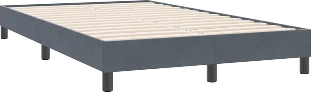 vidaXL sötétszürke bársony ágykeret matrac nélkül 120x220 cm