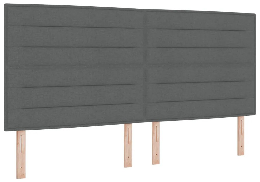 Box Spring Ágy Matracot és Padot Sötétszürke 200x200 cm Szövet