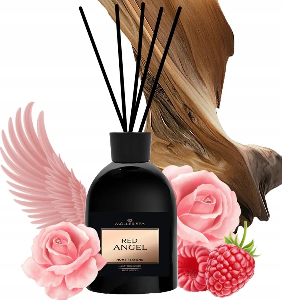 Red Angel Aroma diffúzor 250ml pálcikák Luxus Tartós illat otthonra