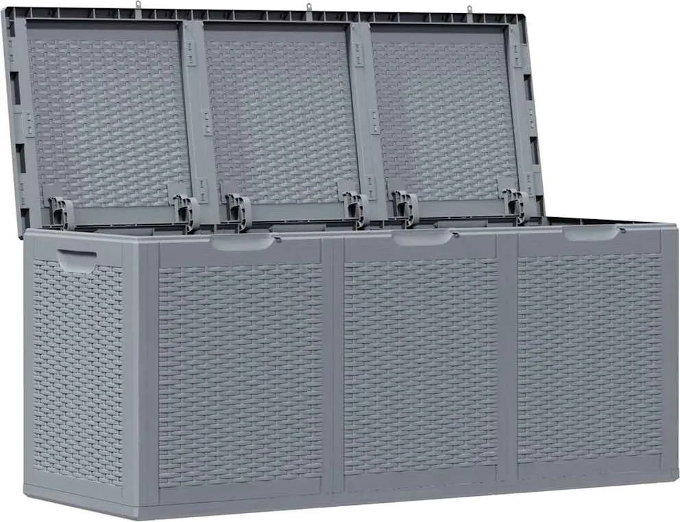 Szürke Pp Rattan Kerti Tárolóláda 270 L