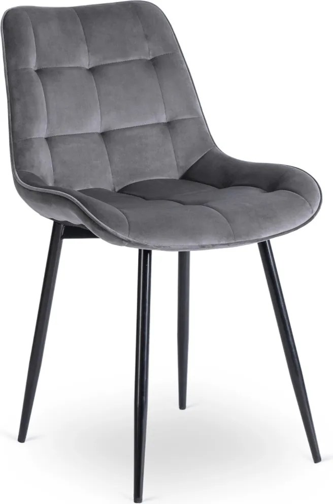 Krzesło CHRIS Szare Welurowe