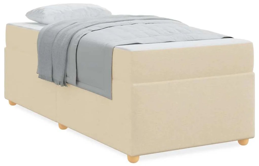 Ágykeret matracmal Krém 90 x 190 cm szövet