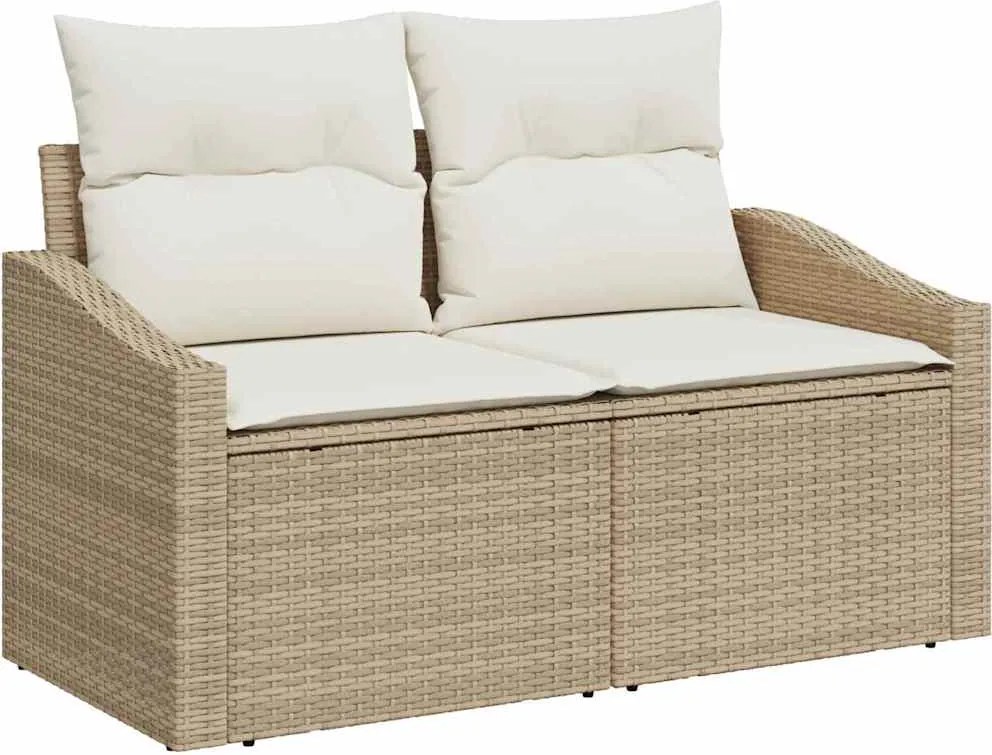 vidaXL Kerti kanapé párnával 123 x 62 x 69 cm polirattan