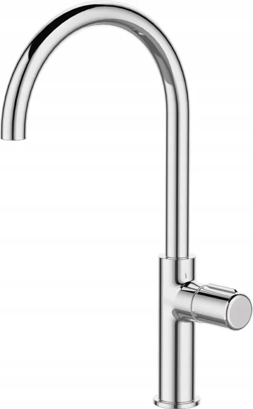 Konyhai Csaptelep Álló Magas Kifolyócső Sárgaréz Króm Laveo Pretto