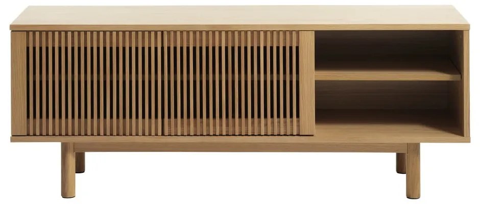 Natúr színű TV-állvány tölgyfa dekorral 143x55 cm Tiber – Unique Furniture