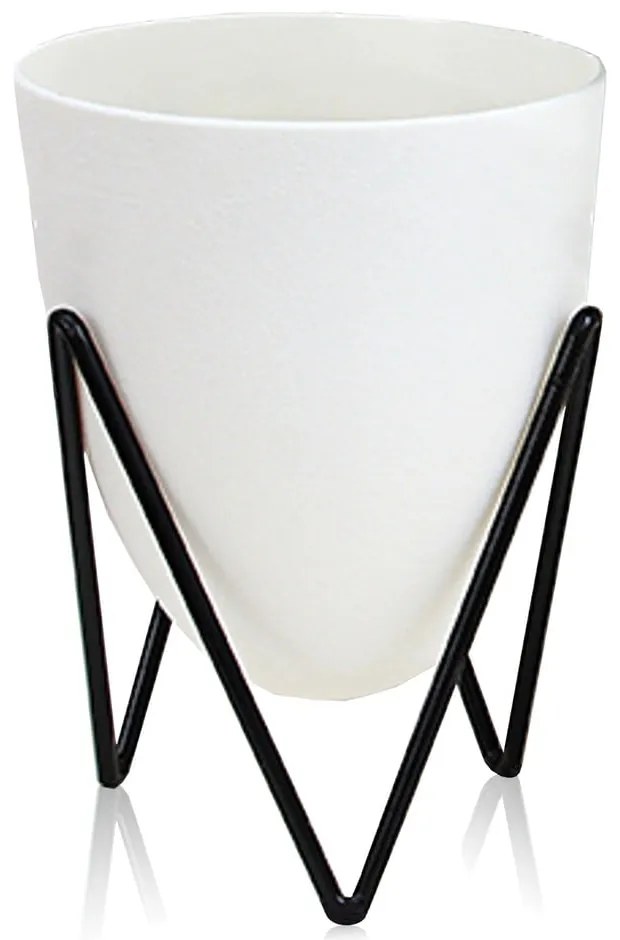 Poppy fehér önöntözős virágtartó, ø 11,5 cm - Tomasucci