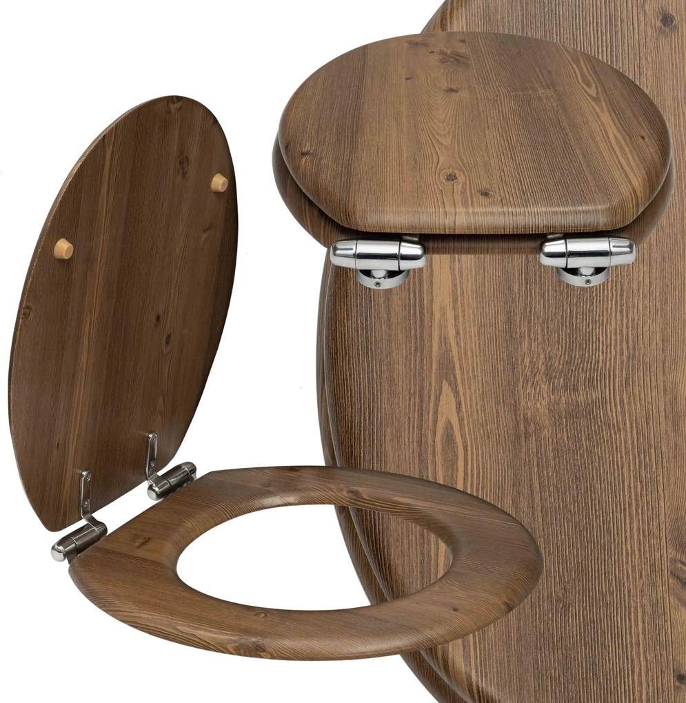 WC-ülőke Univerzális Mdf lassan ereszkedő barna strapabíró stílusos